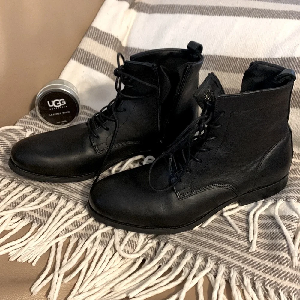 New ALDO Men’s Black Leather Dress Casual Chukka Boots